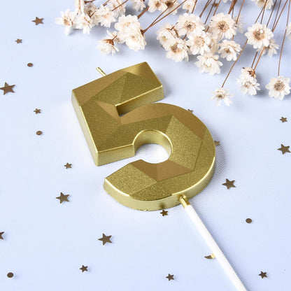 PHD CAKE 2.76 Inch Crystal Black 9 Number Birthday Candles, Black Number Candles, Cake Number Candles, Party Celebration