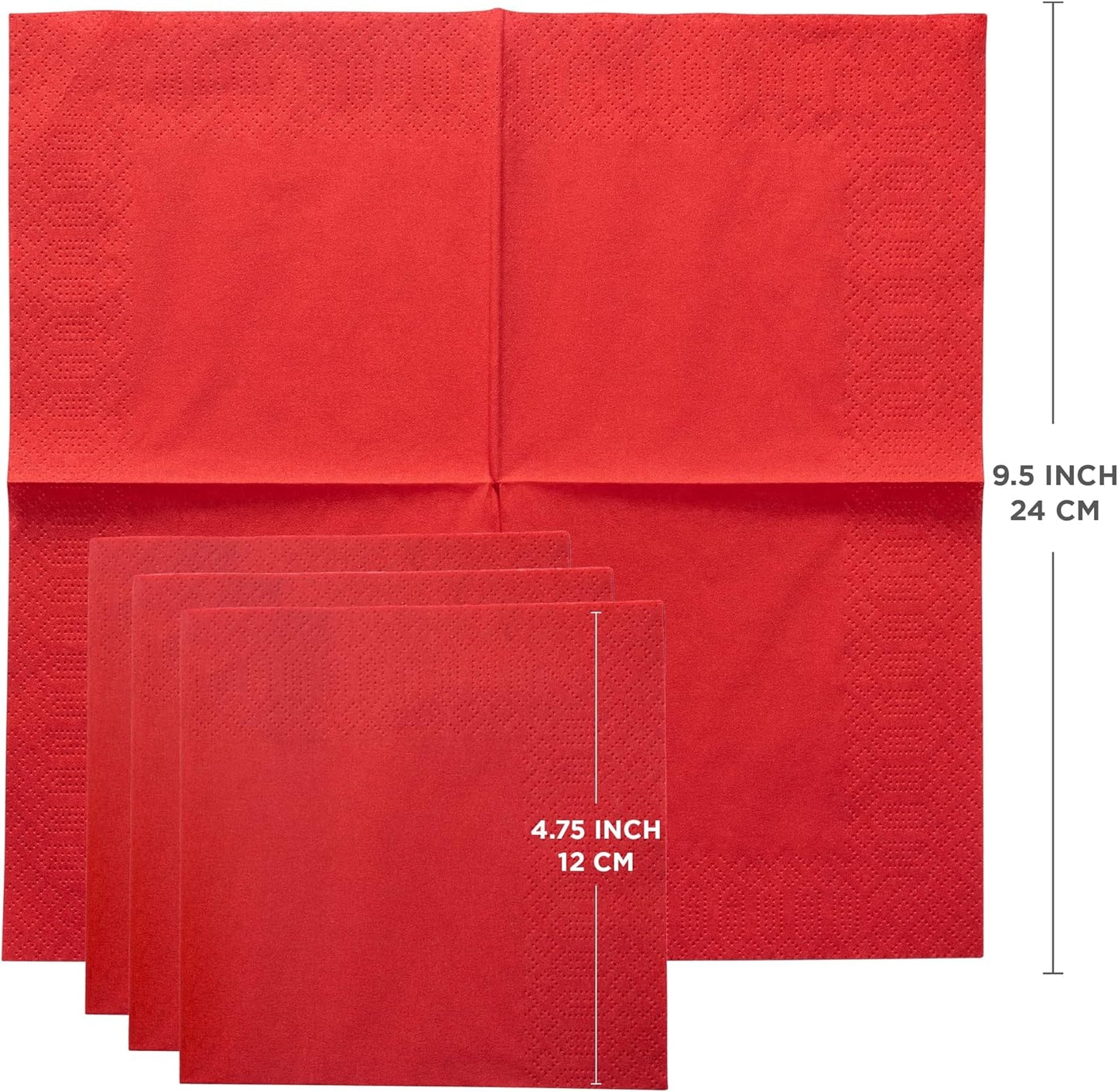 Black Beverage Napkins (300 Count) 2-Ply Disposable Cocktail Napkins for Bar, Weddings, Parties, Events, Premium Quality and EU Made