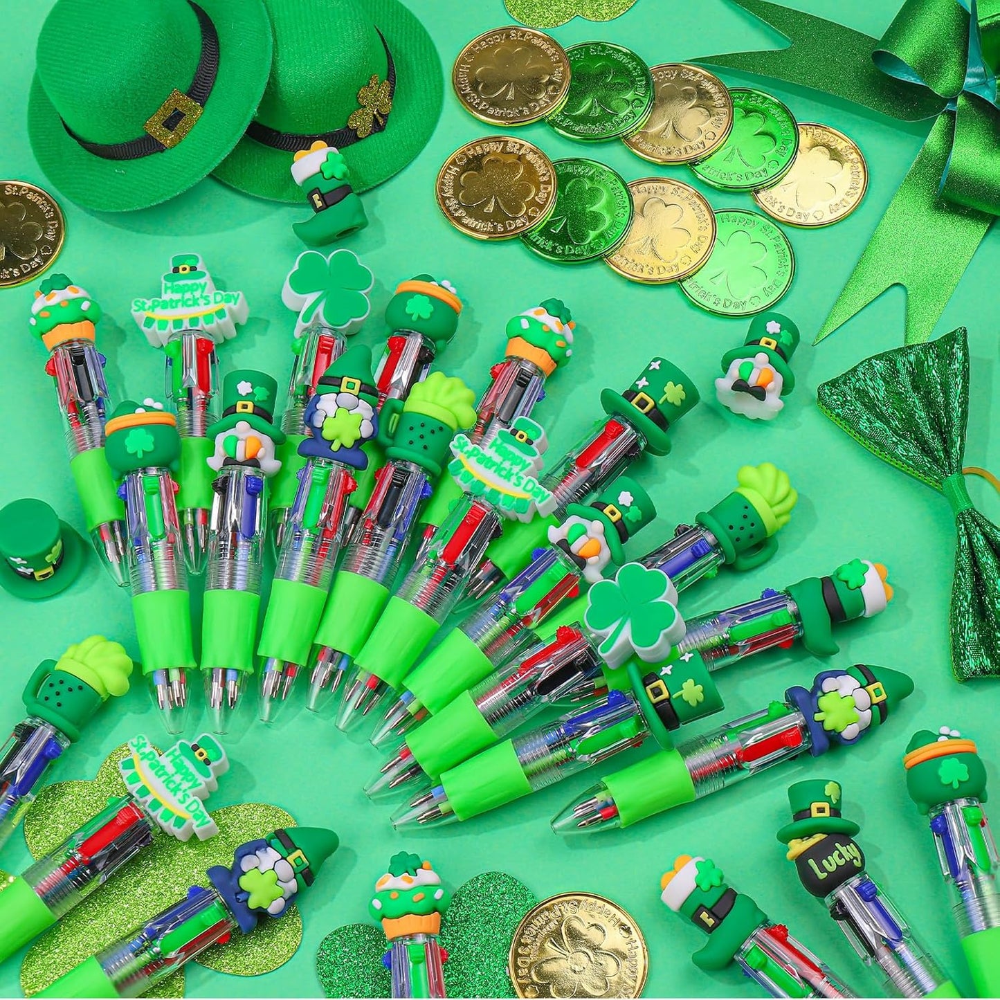 CZWZ 20Pcs Mini Multicolor Pens in One 4-in-1 Cute Pens Bulk for Kids, Fun Kawaii Ballpoint Pens for Birthdays and Children's Party Favors Gifts Teacher School Supplies