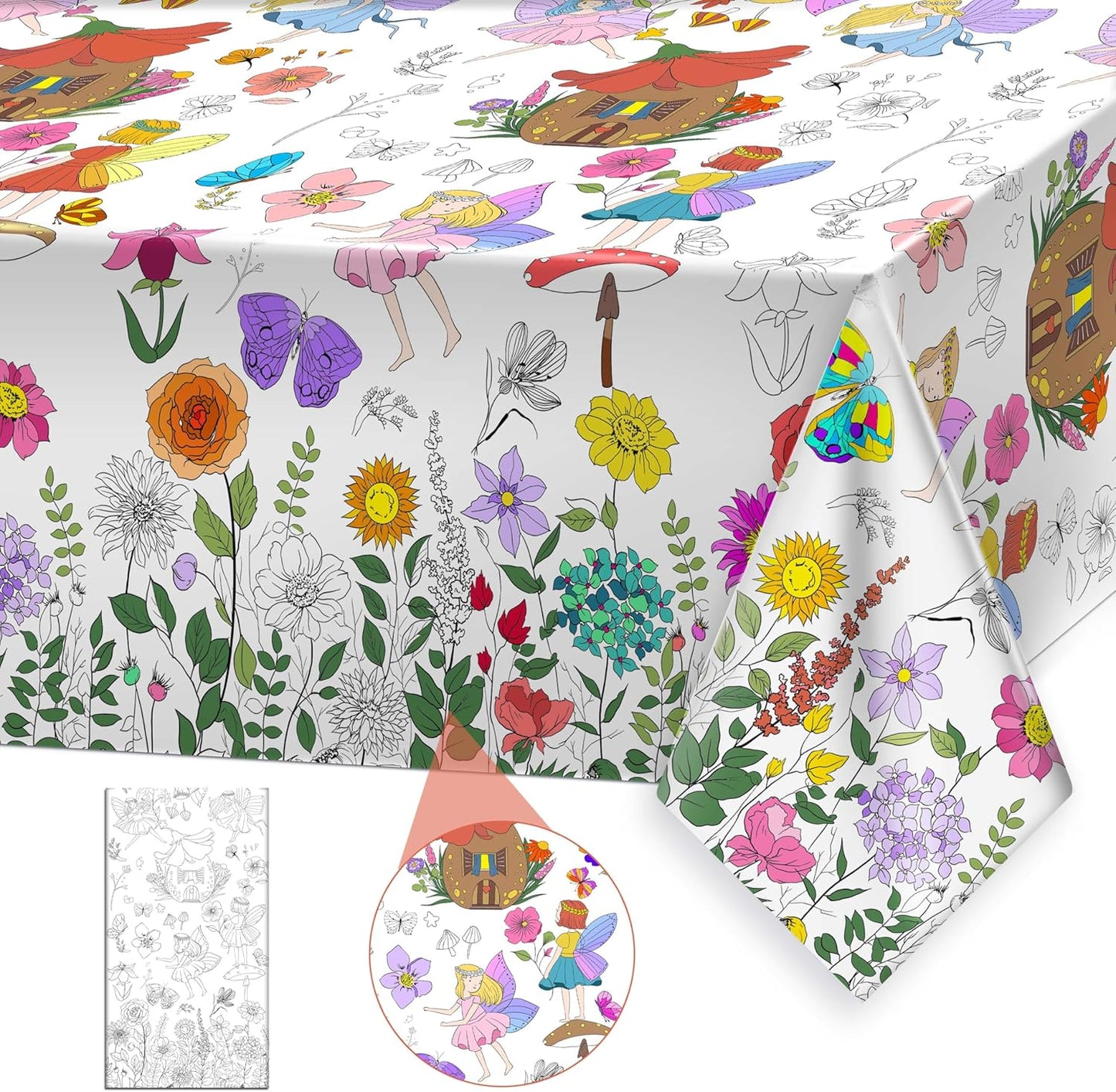 Giant Construction Party Coloring Tablecloth for Kids - Huge Construction Theme Table Cover Large Dump Truck Vehicle Painting Poster for Children Birthday Party Supplies 54x108 Inch