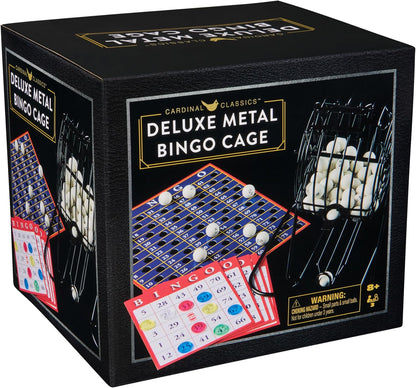 Spin Master Games, Cardinal Classics, Deluxe Metal Bingo Game Cage with Numbered Balls, Bingo Cards, Bingo Daubers Markers, for Ages 8 & Up