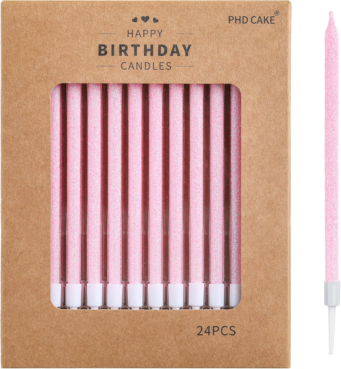 PHD CAKE Champagne Gold Long Thin Metallic Birthday Candles, Cake Candles, Birthday Parties, Wedding Decorations, Party Candles