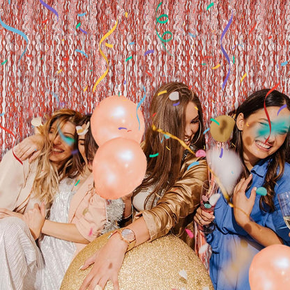 Tinsel Foil Fringe Curtains Wavy Backdrop for Parties Sparkle Metallic Wavy Foil Fringe Backdrop Curtain for Party Decorations Photo Booth Props for Birthday Graduation Wedding