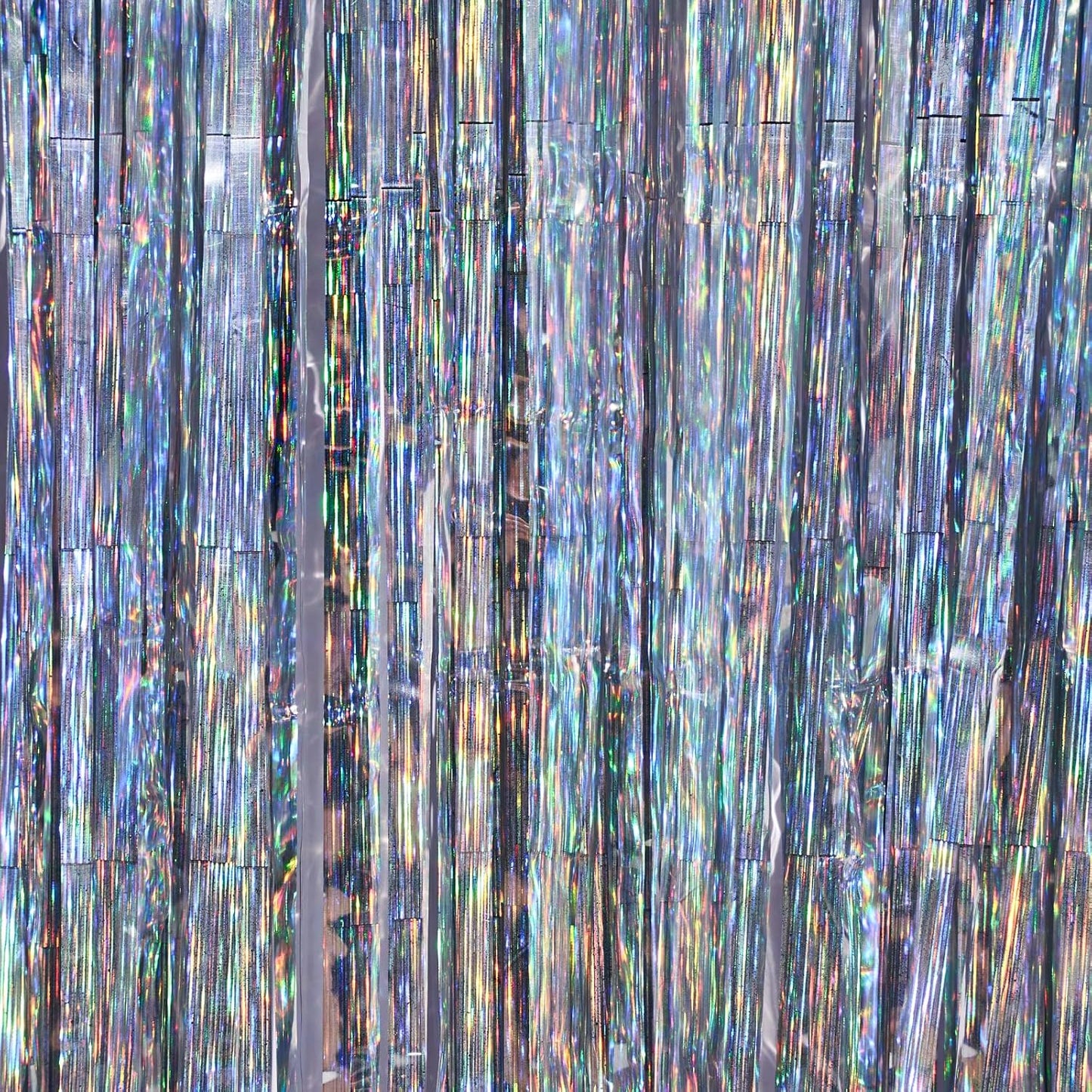 PartyWoo Silver Streamers 3pcs Tinsel Backdrop 8.2FT Metallic Tinsel Foil Fringe Streamer Curtains Party Photo Booth Backdrop for Graduation Baby Shower Bachelorette Wedding Disco Party Decorations
