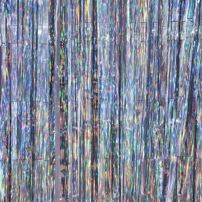PartyWoo Silver Streamers 3pcs Tinsel Backdrop 8.2FT Metallic Tinsel Foil Fringe Streamer Curtains Party Photo Booth Backdrop for Graduation Baby Shower Bachelorette Wedding Disco Party Decorations