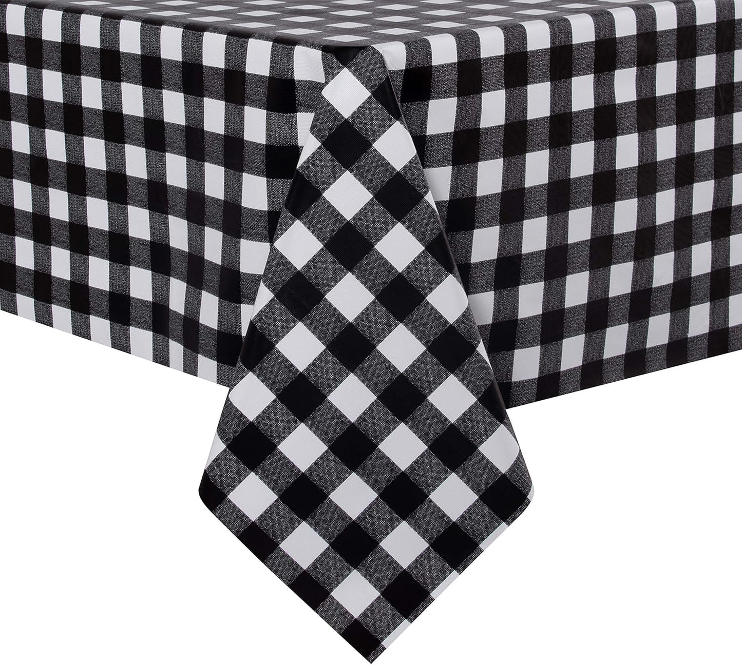 sancua Clear Plastic 100% Waterproof Tablecloth - 54 x 78 Inch - Vinyl PVC Rectangle Table Cloth Protector Oil Spill Proof Wipe Clean Table Cover for Dining Tables, Parties & Camping, Crystal Clear