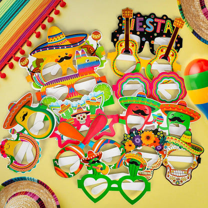 24PCS Hawaiian Party Decorations, Hawaiian Cardboard Glasses Bulk, Luau Party Sunglasses Frame Tropical Dress Pool Props Accessories, Hawaii Carnival Summer Pool Party Decorations for Women Men