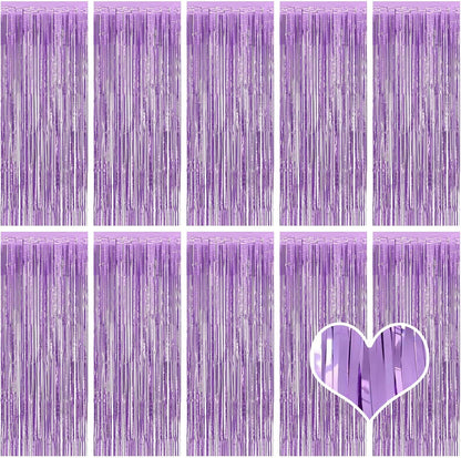 10 Pack Silver Backdrop Curtain 3.2ft x 8.2ft Metallic Tinsel Foil Fringe Curtains Photo Booth Background for Birthday Party Decoration Baby Shower Engagement Wedding Christmas Decoration (Silver)