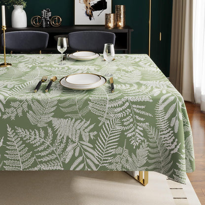 Rectangle Table Cloth,100% Waterproof Tablecloth Oil Proof Spill Proof Vinyl Table Cloth, Wipe Clean Plastic Table Cover for Dining, Camping, Indoor and Outdoor 52" x 70",Leaves