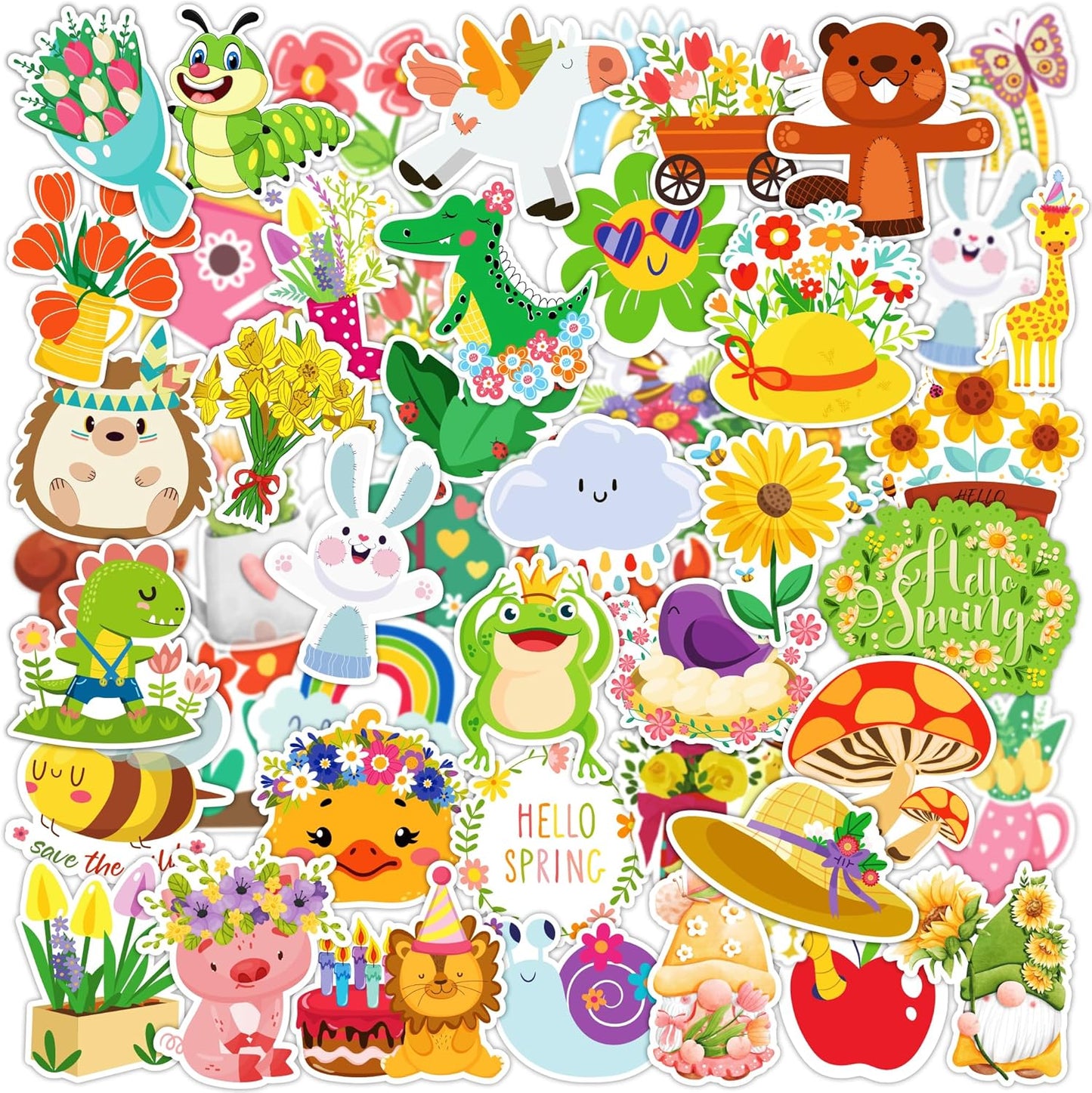 OHOME 100 PCS Water Bottle Stickers for Kids,Cute Animal Aesthetic Sticker Pack - Waterproof Vinyl Kawaii Stickers for Girls Boy Classroom Prizes,Party Favors for Scrapbook, Laptops, Journal,Birthday