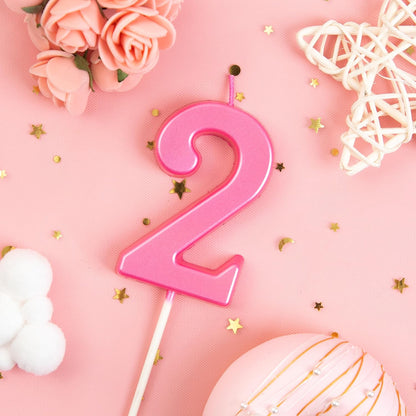 PHD CAKE 2.76 Inch Modern Gold 2 Number Birthday Candles, Gold Number Candles, Cake Number Candles, Party Celebration