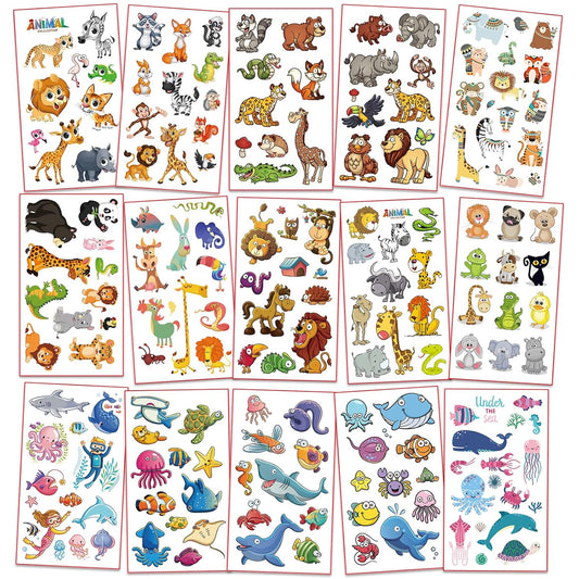 Waterproof Temporary Tattoos For Kids - 260 Pieces | Unicorns & Mermaids | Temporary Tattoo Sheets for Girls | Party Favor for Goody Bags | Non-toxic、Skin-Safe*、Cosmetic-Grade