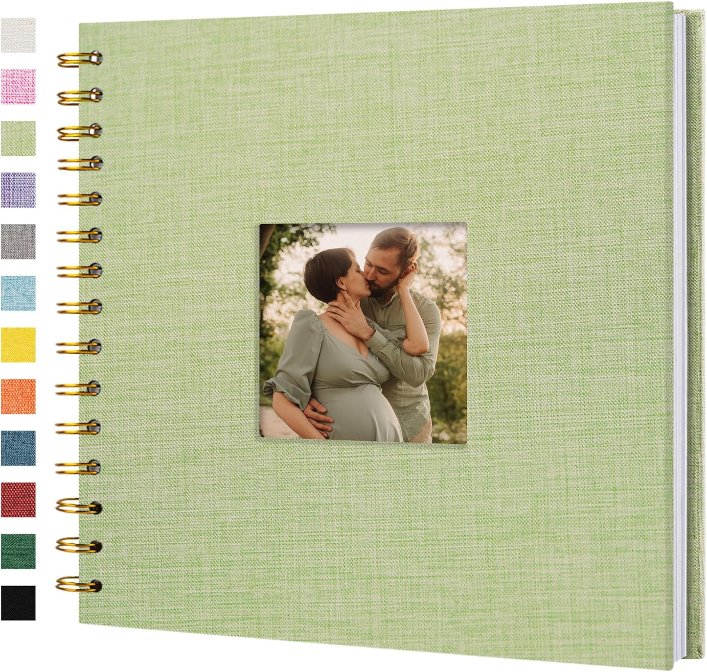 8 x 8 Inch Scrapbook Photo Album Linen Cover 20 Sheets/ 40 Pages, Hardcover Kraft White Pages Memory Book, for Travel Wedding Guest Book Christmas Baby Shower Fits 4x6 & Instant Photos, Beige