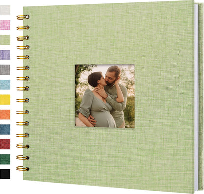 8 x 8 Inch Scrapbook Photo Album Linen Cover 20 Sheets/ 40 Pages, Hardcover Kraft White Pages Memory Book, for Travel Wedding Guest Book Christmas Baby Shower Fits 4x6 & Instant Photos, Beige