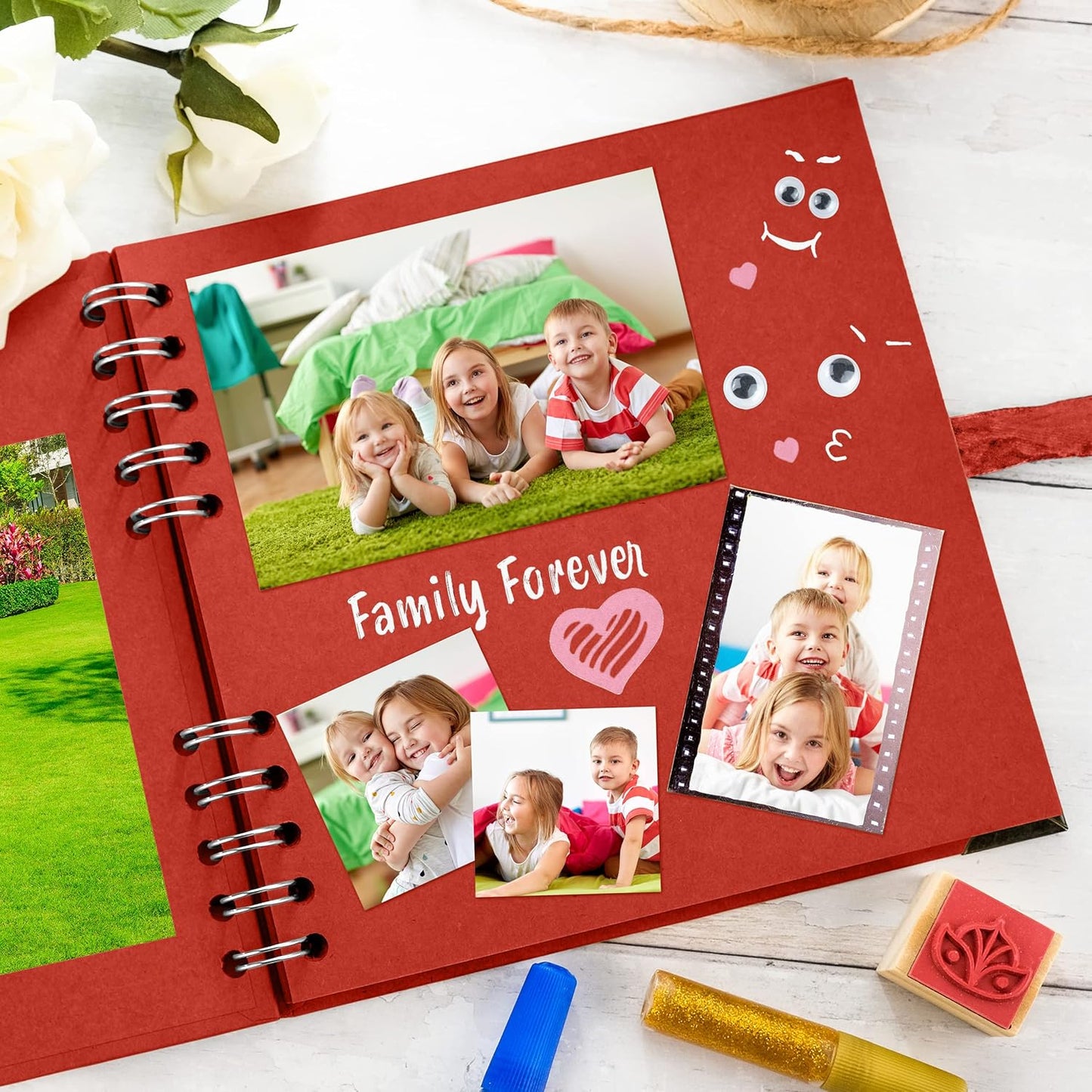 Bstorify Scrapbook Album 60 Pages (8 x 8 Inch) Brown Thick 200gsm Kraft Paper, Photo Album Scrapbook, Memory Book - Ideal for Your Scrapbooking Albums Art & Craft Projects