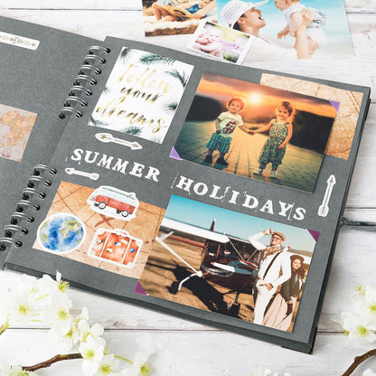Bstorify Scrapbook Album 60 Pages (8 x 8 Inch) Brown Thick 200gsm Kraft Paper, Photo Album Scrapbook, Memory Book - Ideal for Your Scrapbooking Albums Art & Craft Projects