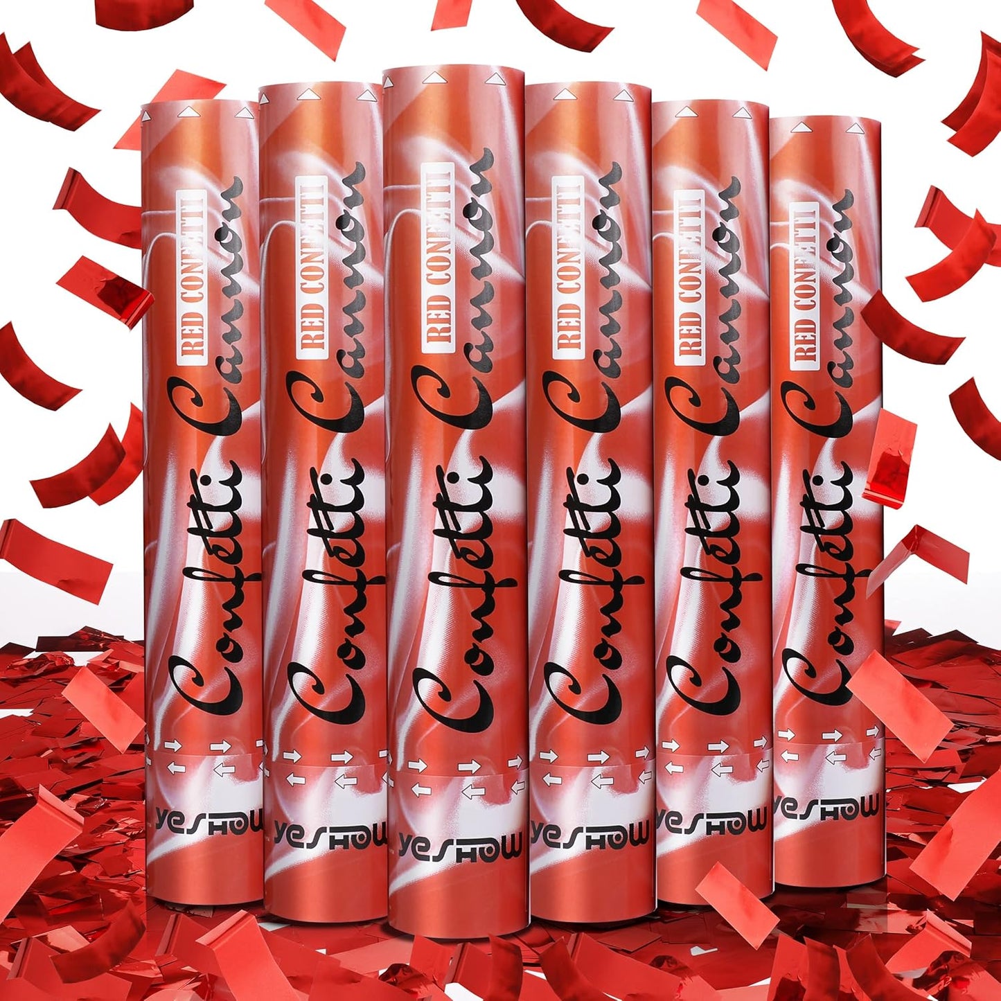 Confetti Cannon Party Poppers Gold,(6 pack) YESHOW Confetti Shooters Blaster for Birthday Graduation Wedding Christmas New Year’s Eve and Valentine's Day Any Celebrations