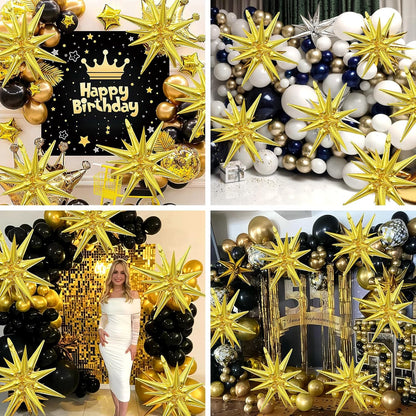 HILAVO Crown Balloons, Large Gold Foil Crown Balloons Gold Crowns Decoration for King and Queen Party Royalty Birthday Wedding Party Baby Shower Decorations Supplies