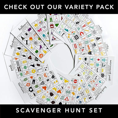 Beach Scavenger Hunt Games for Kids, Outdoor or Indoor, Birthday Party, Road Trip, Travel Activities, Includes 10 Dry Erase Markers and Cards, Family Game Night