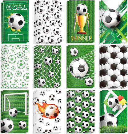 OXYLIPO 24 Pcs Sports Party Favors Soccer Mini Notepads Soccer Notebooks- Spiral Journal Notebooks with Soccer Theme Designs, Teacher School Classroom Reward Supplies for Teens Boys Girls