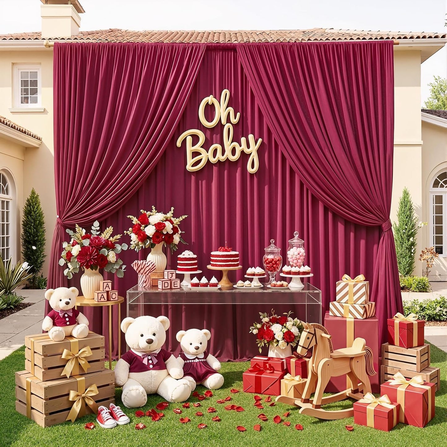 10ftx10ft Black Backdrop Curtains for Weddings Parties, Wrinkle Free 2 Panels Silky Polyester Photo Backdrop Drapes Back Drop Cloth Drapery for Birthday Mother'sDay Photography Background