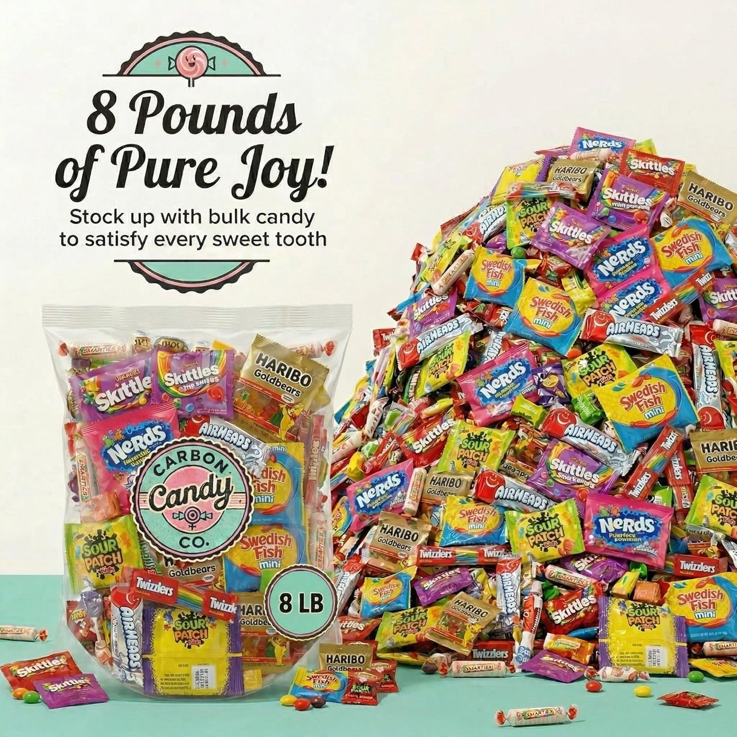 Bulk Candy Variety Pack - 2 lb - Bulk Candy Individually Wrapped - Assorted Mix - Lollipops, Hard, Fruity - Dulces - Big Bag for Party Favors - Father's Day