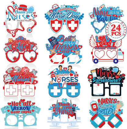 24PCS Hawaiian Party Decorations, Hawaiian Cardboard Glasses Bulk, Luau Party Sunglasses Frame Tropical Dress Pool Props Accessories, Hawaii Carnival Summer Pool Party Decorations for Women Men