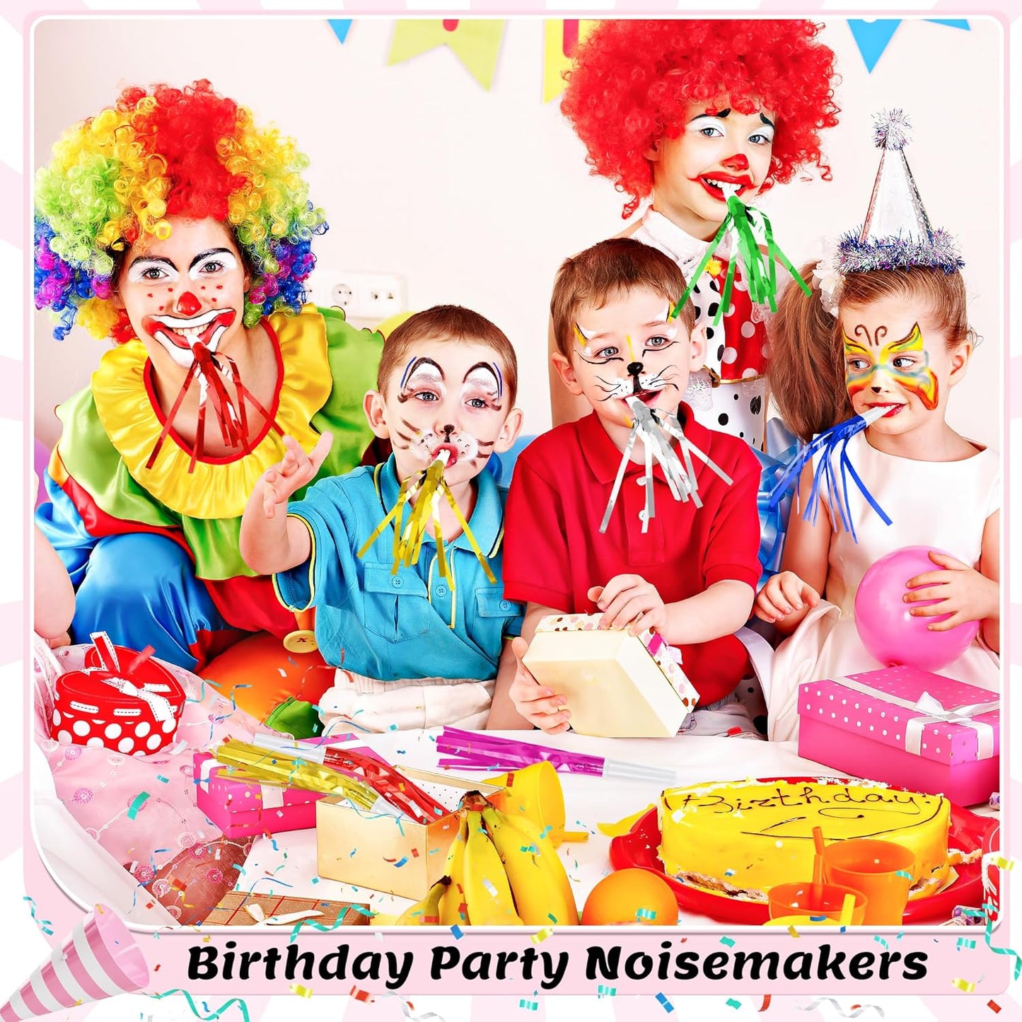 12 Pcs Noise Makers Glitter Metallic Fringed Party Blowers for Birthday New Years Graduation Sporting Events Party Favor Supplies (Mixed Colors)