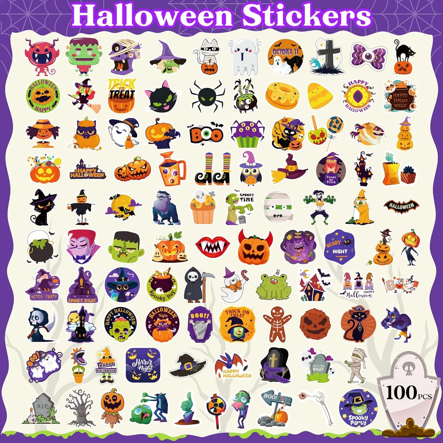 OHOME 100 PCS Water Bottle Stickers for Kids,Cute Animal Aesthetic Sticker Pack - Waterproof Vinyl Kawaii Stickers for Girls Boy Classroom Prizes,Party Favors for Scrapbook, Laptops, Journal,Birthday