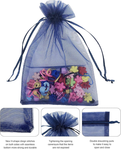 Jexila 120PCS Sheer Organza Bags 5X7 inches Mesh Drawstring Gift Bags Small for Jewelry Wedding Party Baby Shower Favor Bags (Rainbow )