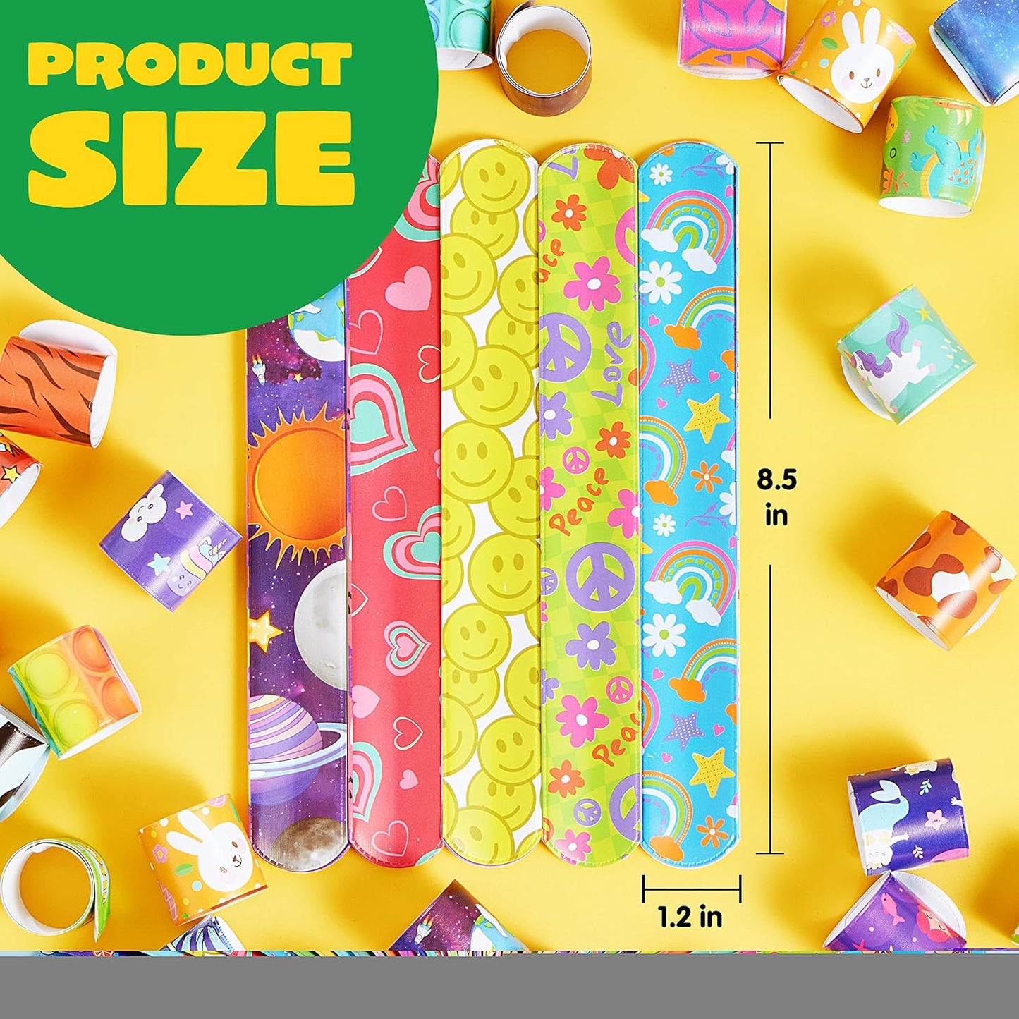 JOYIN 48 Pcs Slap Bracelets for Kids, Bulk Wristbands with Animals, Friendship, Heart, Galaxy, Party Favors, Classroom Prizes Birthday Exchanging Gifts, Goodie Bag Stuffers