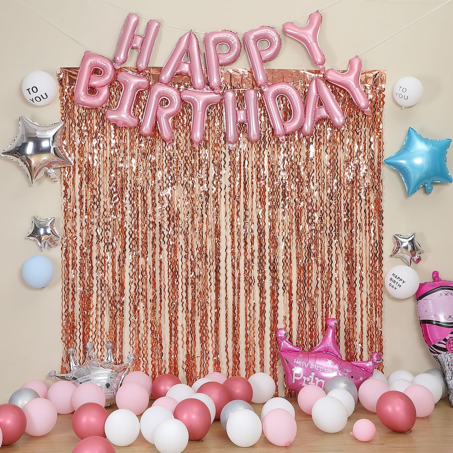 3 Pack Colorful Foil Fringe Curtain Backdrop - 6.6 x 3.3 ft Wavy Rainbow Tinsel Backdrop Curtain Metallic Streamers Iridescent Holiday Photo Booth Party Decorations