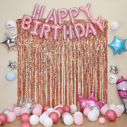 3 Pack Colorful Foil Fringe Curtain Backdrop - 6.6 x 3.3 ft Wavy Rainbow Tinsel Backdrop Curtain Metallic Streamers Iridescent Holiday Photo Booth Party Decorations