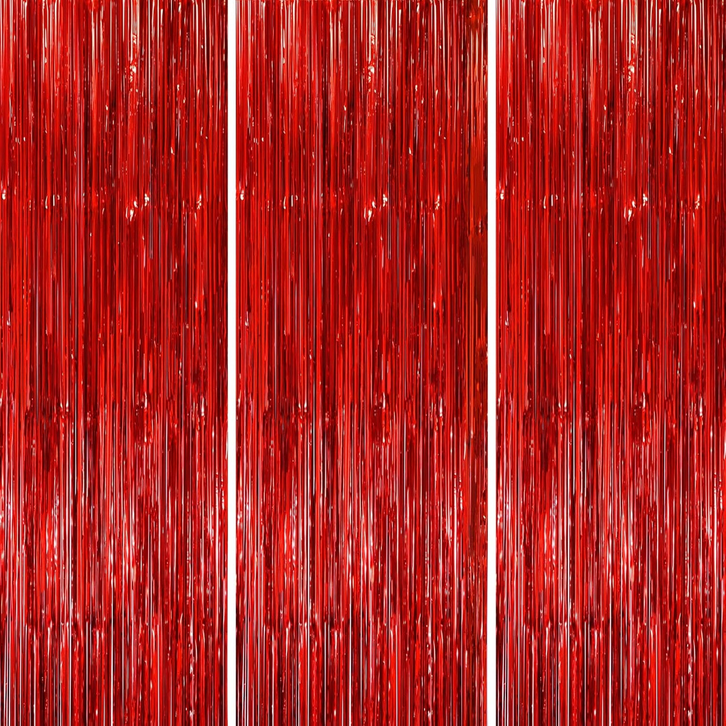 Voircoloria 3 Pack 3.3x8.2 Feet Gold Foil Fringe Backdrop Curtains, Tinsel Streamers, Fringe Backdrop for 2025 New Years Eve, Graduation, Birthday, Baby Shower, Gender Reveal, Disco Party - Colors B