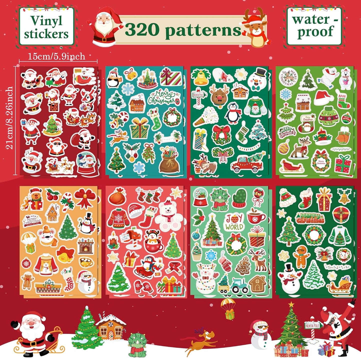 OHOME 100 PCS Water Bottle Stickers for Kids,Cute Animal Aesthetic Sticker Pack - Waterproof Vinyl Kawaii Stickers for Girls Boy Classroom Prizes,Party Favors for Scrapbook, Laptops, Journal,Birthday