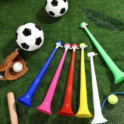 4 Pcs Collapsible Stadium Horn for Adult, 21 Inch Vuvuzela Plastic Trumpet, for Sporting Events Football Carnival Party, White