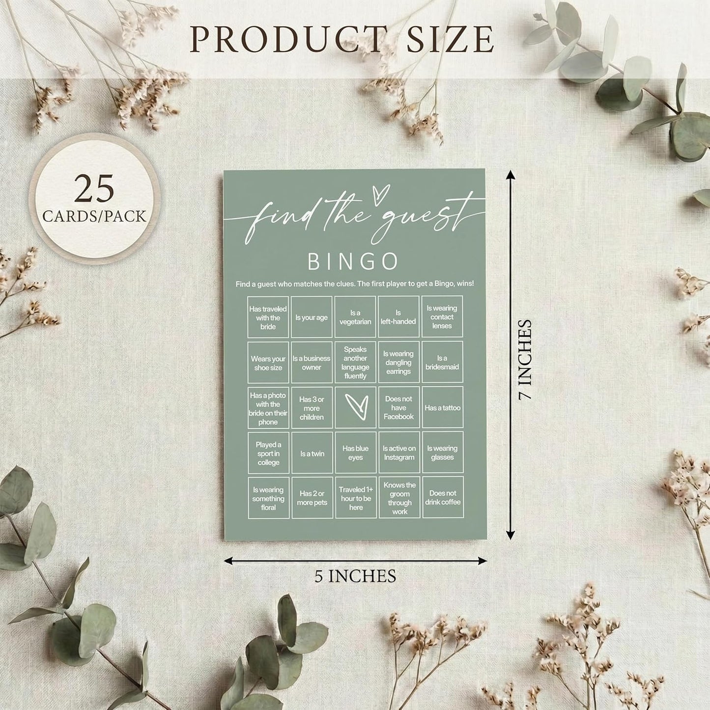Minimalist Bridal Shower Bingo Cards, 25 Pcs Unique Bridal Bingo Game for Wedding Shower Parties and Guest Interaction - A01