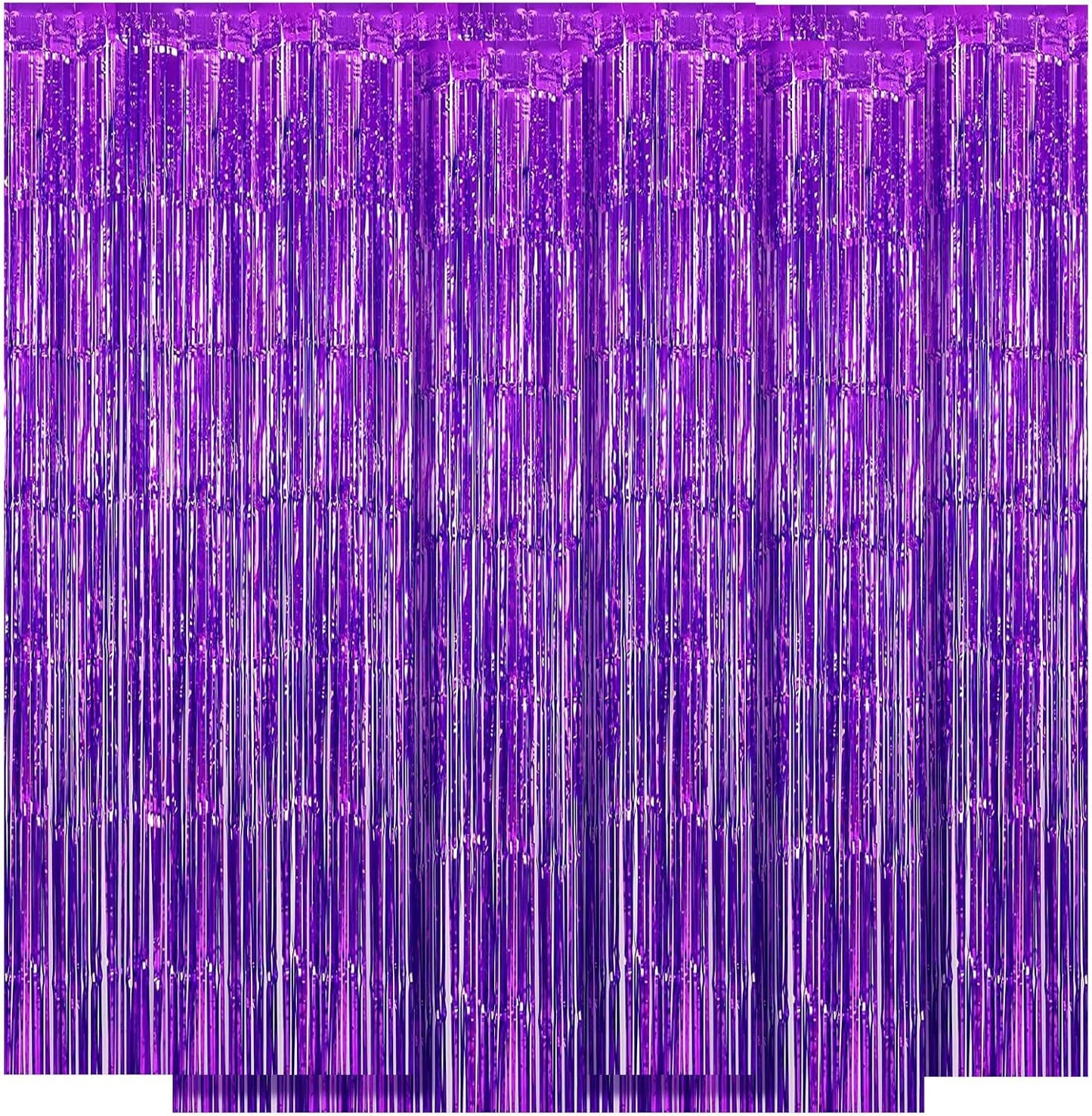 10 Pack Silver Backdrop Curtain 3.2ft x 8.2ft Metallic Tinsel Foil Fringe Curtains Photo Booth Background for Birthday Party Decoration Baby Shower Engagement Wedding Christmas Decoration (Silver)