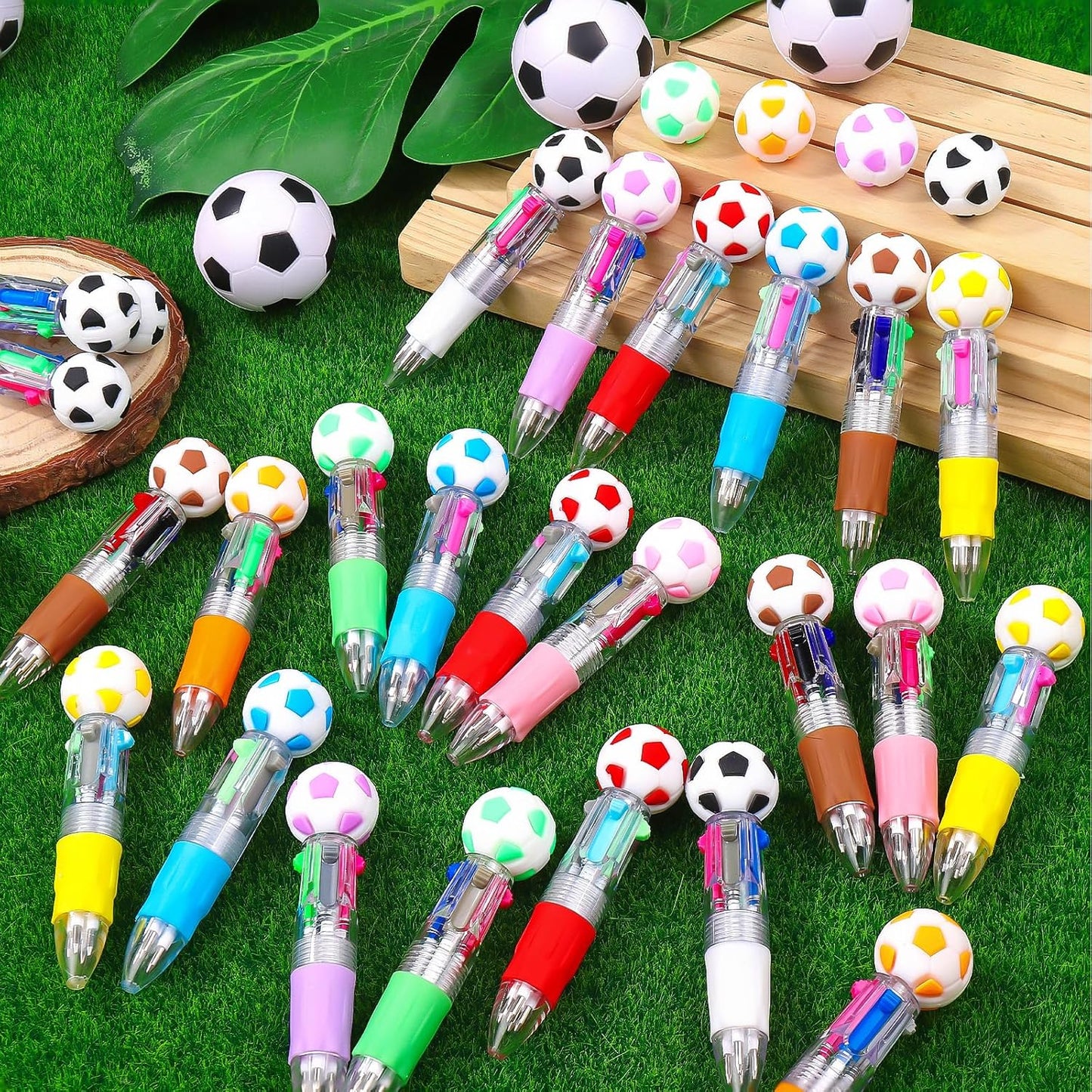 CZWZ 20Pcs Mini Multicolor Pens in One 4-in-1 Cute Pens Bulk for Kids, Fun Kawaii Ballpoint Pens for Birthdays and Children's Party Favors Gifts Teacher School Supplies