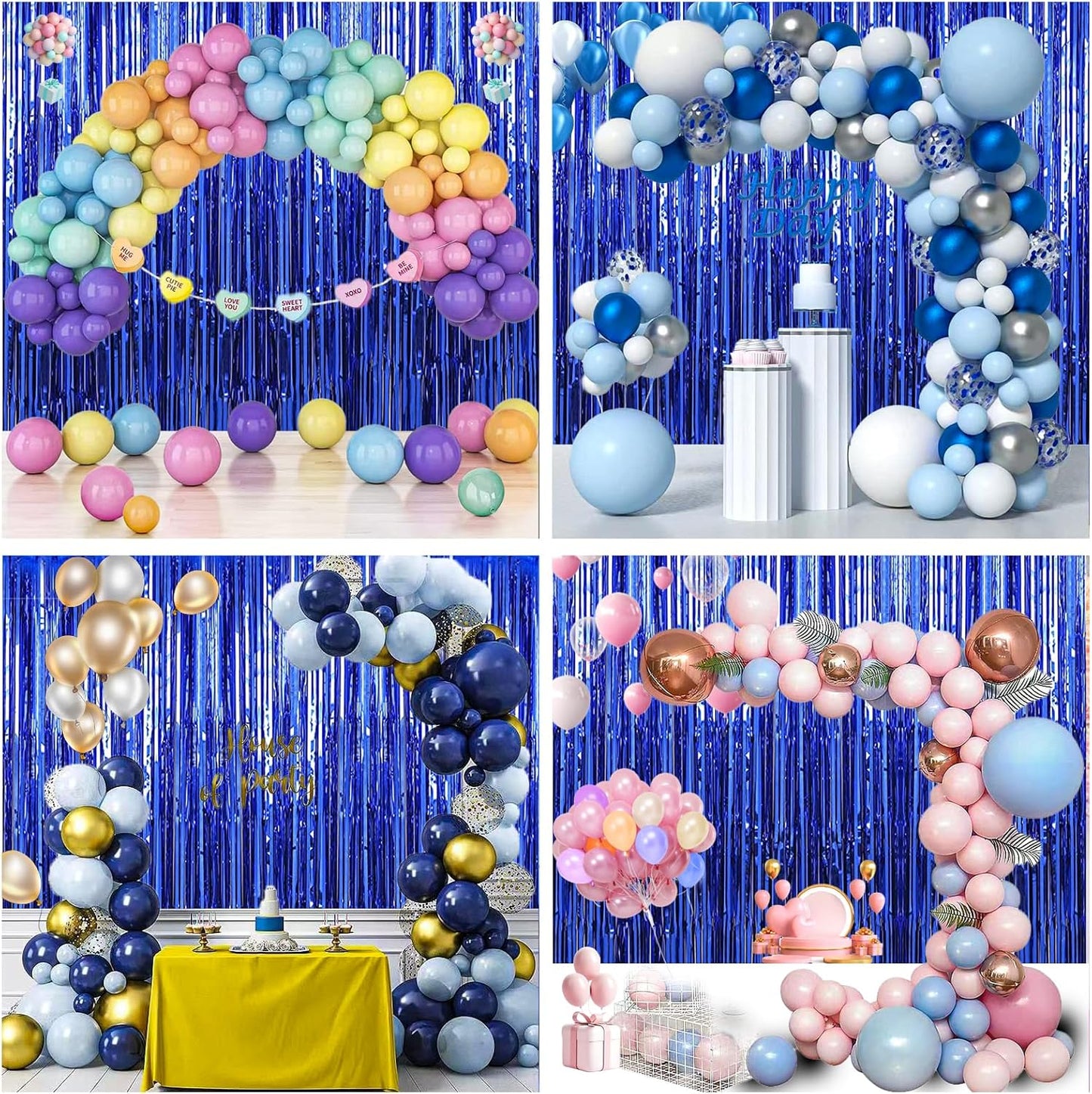 Birthday Party Decorations: 3 Pack 3.3 x 9.9 ft Gold Foil Fringe Curtains Party Supplies, Tinsel Curtain Backdrop for Parties/Birthday/Photo Booth