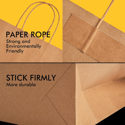 RACETOP 32 Pack Small Paper Gift Bags with Handles, 5.8"×3.2"×8.25" Kraft Paper Party Favor Bags Bulk for Kids Birthday, Baby Shower, Crafts, Wedding, Party Supplies (8 Colors)