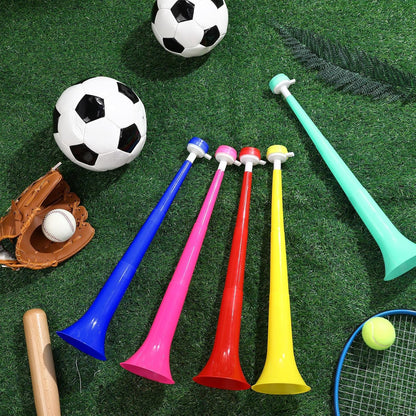 6 Pcs Stadium Horn for Adult, 21 Inch Vuvuzela Plastic Collapsible Cheering Trumpets for Sporting Events Football Carnival Party, Red