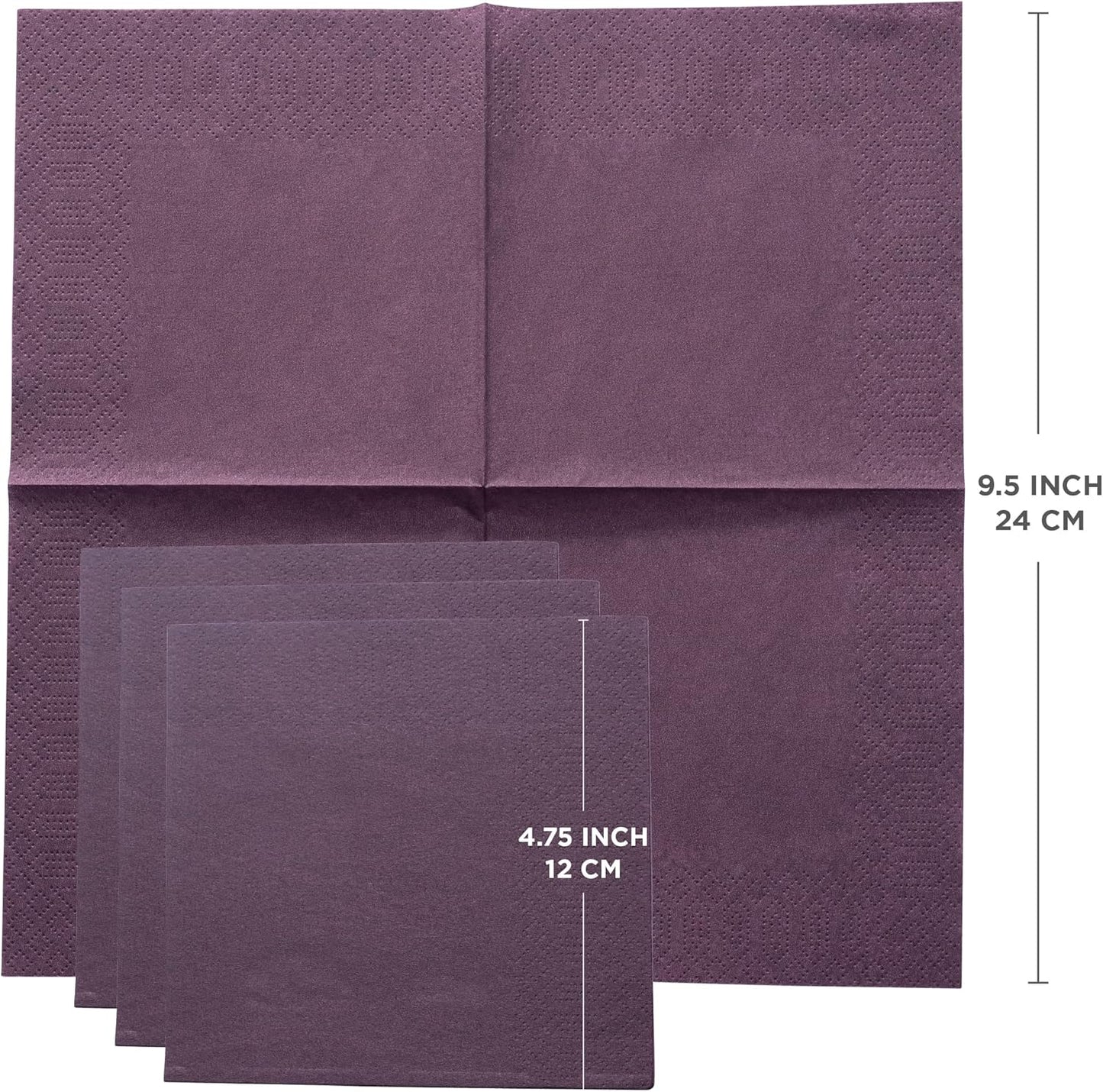 Black Beverage Napkins (300 Count) 2-Ply Disposable Cocktail Napkins for Bar, Weddings, Parties, Events, Premium Quality and EU Made