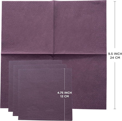 Black Beverage Napkins (300 Count) 2-Ply Disposable Cocktail Napkins for Bar, Weddings, Parties, Events, Premium Quality and EU Made