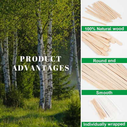 ANTETOK Wooden Coffee Stirrers - Coffee Stir Sticks 7.5 Inch,100pcs Disposable Birch Wood Coffee/Beverage Stirrers,Swizzle Drink Sticks,Coffee Bar Accessories
