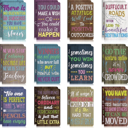 Outus 24 Pieces Mini Inspirational Notepads Motivational Small Pocket Journal Notebook Inspiring Note Pads Gift for School Office Travel Coworkers Supplies, 12 Styles (Simple Style)
