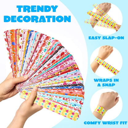 JOYIN 144 Pcs Slap Bracelets for Kids, Bulk Wristbands with Animals, Friendship, Heart, Party Favors, Classroom Prizes Birthday Exchanging Gifts,Goodies Bag Stuffers Fillers