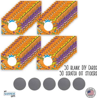 My Scratch Offs - Customizable Scratch-Off Cards Graffiti Design for Prizes, Classroom Rewards & Teacher Supplies, 50 Pack
