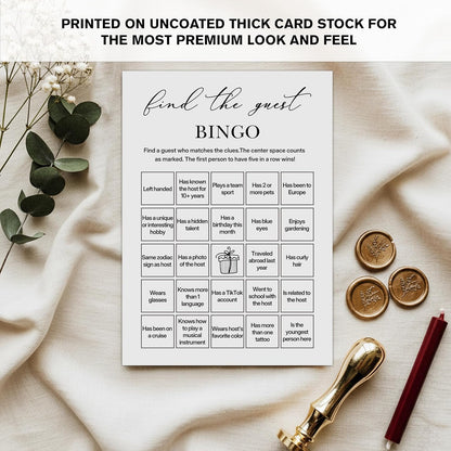 Birthday Bingo Game Cards, 25 Unique Sheets, Adult Birthday Party Games, Icebreaker Fun for Guests, Engaging Bingo Game for Adults, Party Entertainment Activity