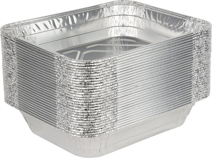 Stock Your Home Aluminum Pans 9x13 Disposable Foil Pans (30 Pack) - Half Size Steam Table Deep Trays - Tin Foil Pans Great for Cooking, Heating, Storing, Prepping Food
